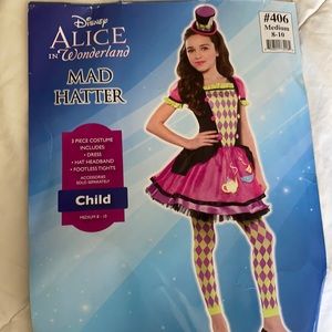 Alice and Wonderland Mad Hatter Kids Costume for Girls